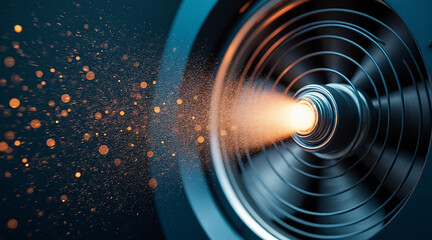 Obraz premium Close-Up View of Fan Blades with Airflow and Sparkling Particles in Motion
