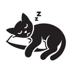 Minimalist Sleeping Cat Vector Illustration