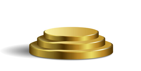 Golden circle podium stage platform pedestal vector for awards, product showcases, and achievements. Ideal for illustrating victory, success, and top-tier presentation.