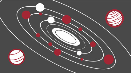 Solar system planets orbiting sun astronomy education space science cosmos galaxy universe exploration illustration