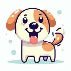 Happy dog with wagging tail