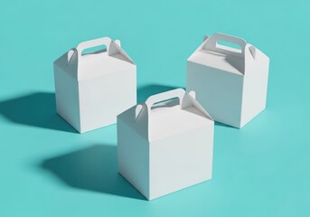 White gable box with handle mockup