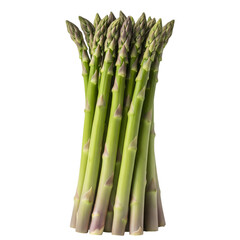 Fresh green asparagus bunch isolated on transparent background
