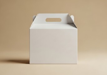 Blank white ice cream tub mockup on beige background