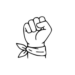 symbol of revolution and protest line art