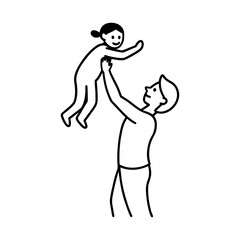 Father lifting daughter in the air playfully