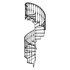 modern spiral staircase design on white background © Zen20
