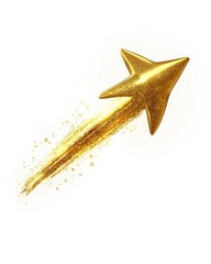 Gold star, upward trajectory, with golden trail