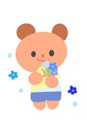 くまと花束