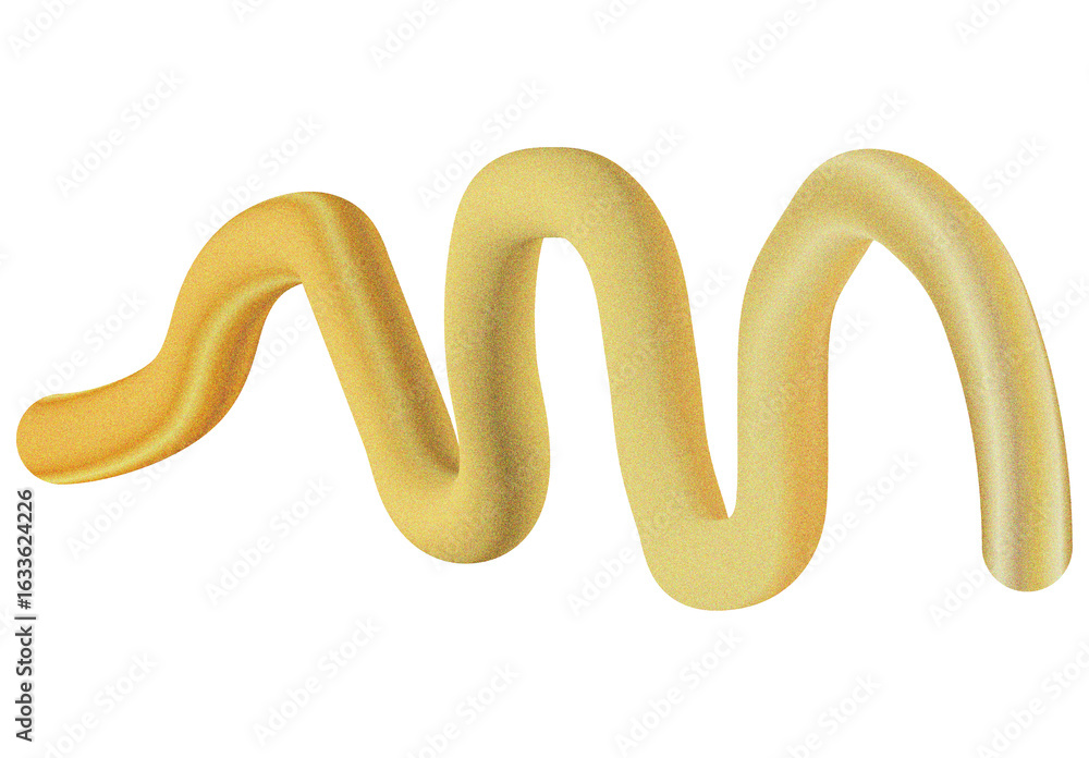 Poster golden fluid shape on transparent background a 3d render of a curvy, flowing form with a metallic go