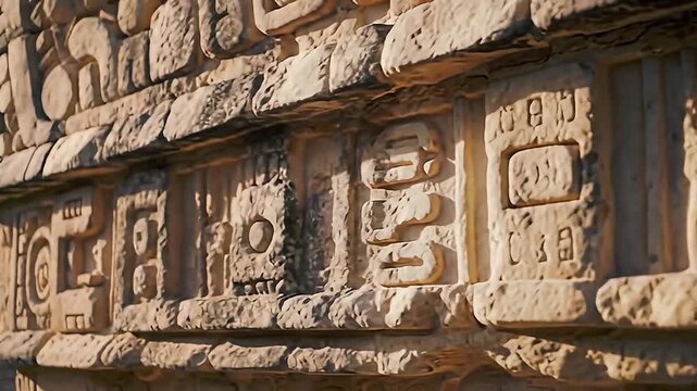 Ancient stone carvings.  Detailed bas-reliefs