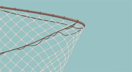 Illustration of a fishing net on pastel background