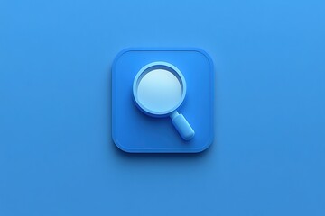 Search and Discovery: A 3D Icon of a Magnifying Glass
