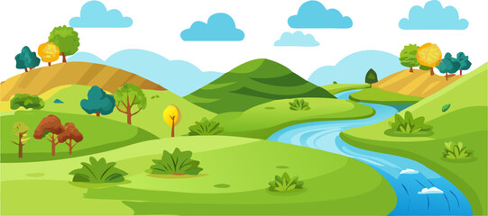 landscape with mountains and trees
