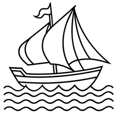 sailing ship vector
