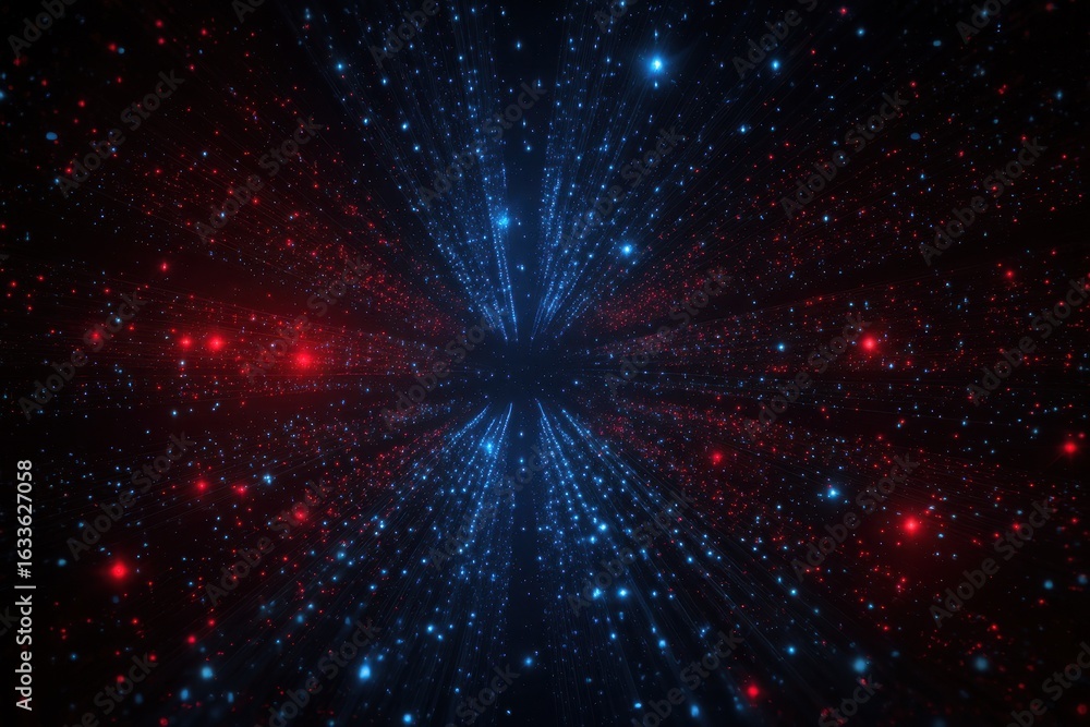 Aufkleber colorful trippy spectrum light effect creating a cosmic visual experience in a dark space