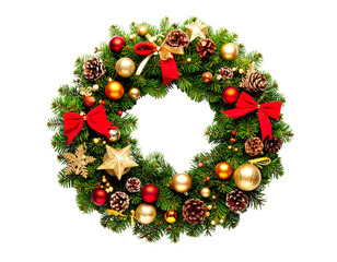 christmas wreath isolated on white