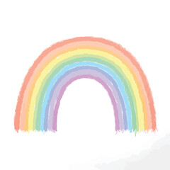 Fototapeta premium Pastel Rainbow Arc Watercolor Style Illustration.