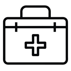 Obraz premium Medical First Aid Kit Icon with Cross - Emergency Healthcare