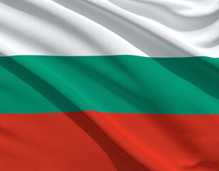 Obraz premium Bulgaria Flag Waving Softly with Clean Horizontal Stripes, Front View Isolated on Transparent Background PNG