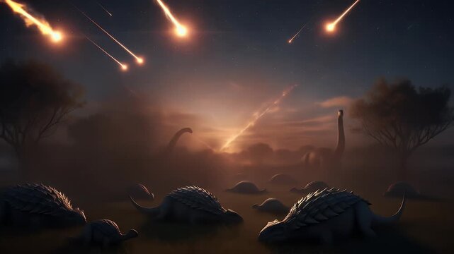 Dinosaur extinction event caused by meteor impact