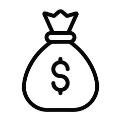 Money Bag with Dollar Sign Icon