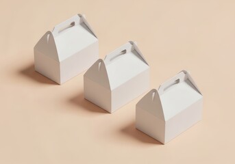 White gable box with handle mockup