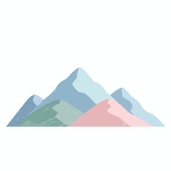 Stylized Pastel Mountains with Brushstroke Texture.