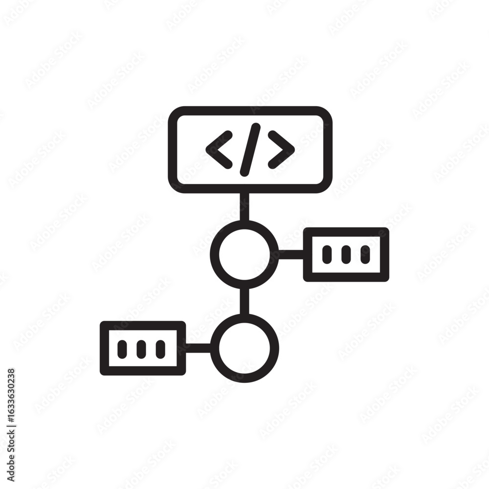 Poster debugging outline icons, minimalist vector illustration ,simple transparent graphic element .isolate