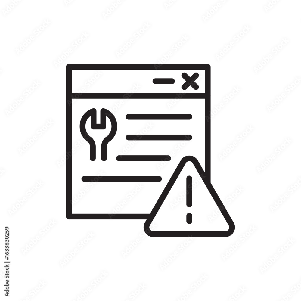 Poster debugging outline icons, minimalist vector illustration ,simple transparent graphic element .isolate