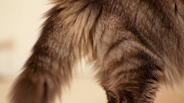 Close-up of a cat's tail and rear
