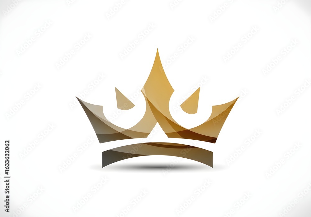 Poster abstract golden crown design with wavy lines and sharp points on a white background illustration