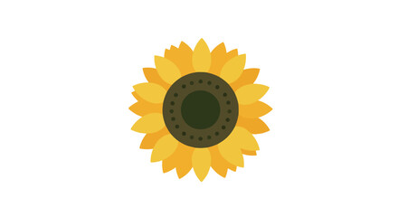 Sunflower icon, golden petals, dark center