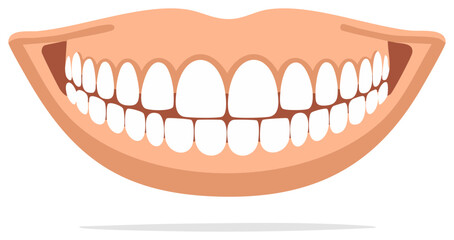 Smiling mouth with clean white teeth.  Dental health concept.