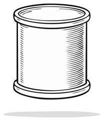 Spool of Thread Line Art Engraving Style Illustration for Sewing and Craft Projects
