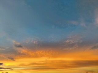 sunset over the clouds