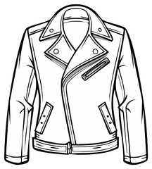 Line drawing of a classic leather jacket