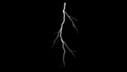 A powerful strike of lightning illuminating the night sky during an intense thunderstorm showcasing raw energy with high