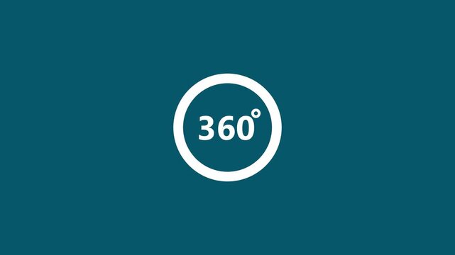 360 degree view icon animation, Icon 360&deg; animation with optional lama matte. Angle 360 degree Virtual reality Panorama Transparent background.