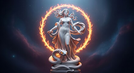 Fiery Goddess with Halo