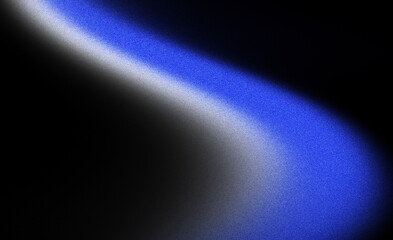 Grainy texture effect, blurred neon color flow, dark blue white black color gradient background, futuristic banner design.