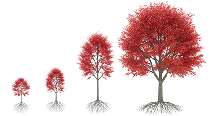 Fototapeta premium grown red tree isolated background