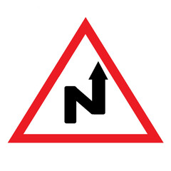 right reverse bend traffic sign rules road signage.eps
