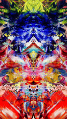 Fototapeta premium Abstract art background . Hand painting artwork on canvas .