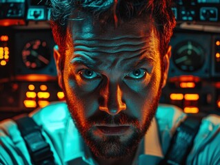 Intense gaze. AI.