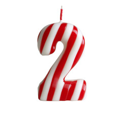 alphabet red white letter 2 candle birthday alphabet luxury texture on white background
