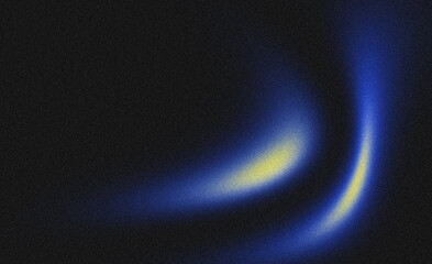 Grainy texture effect, dark  blue yellow black color gradient background, futuristic banner design, blurred neon color flow.