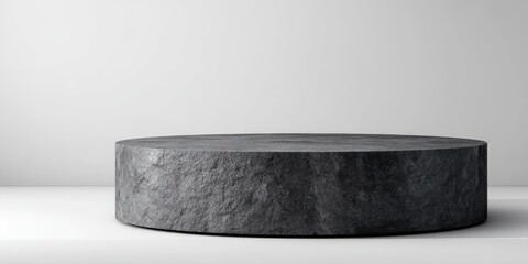 Gray circular stone podium