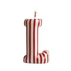 alphabet red white letter L candle birthday alphabet luxury texture on white background