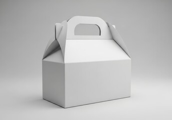 Plain white gable top carry box with handle